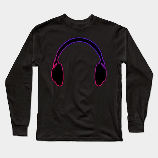 Headphones Long Sleeve T-Shirt by Zack